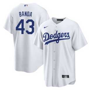 Men%27s Los Angeles Dodgers #43 Anthony Banda White Cool Base Stitched Jersey Dzhi